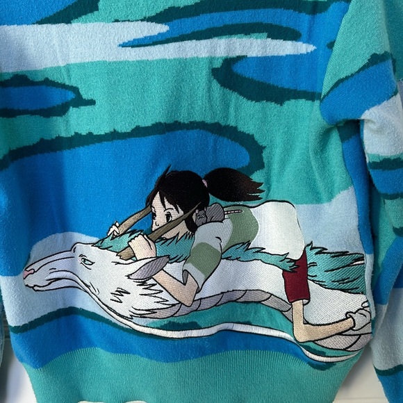 BoxLunch Studio Ghibli Spirited Away Chihiro & Haku Scenic Cardigan XS Juniors - Picture 7 of 12